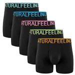 Natural Feelings Boxer Briefs Mens Underwear Cotton Men's Boxer Briefs Pack with Pouch Fly L