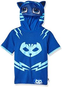 PJ Masks Boys' Toddler Gekko and Catboy Costume Hoodie Sweatshirt with Mesh Mask, Blue Short Sleeve, 5T