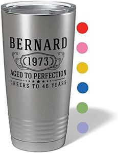 Personalized Printed 20oz Stainless Steel Tumbler with Lid, Custom Printed, Bernard