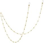 AOBOCO Glasses Chain for Women Sterling Silver, Sunglass Holder Eye-glasses Accessory Chains (Yellow Gold Ball Chain)