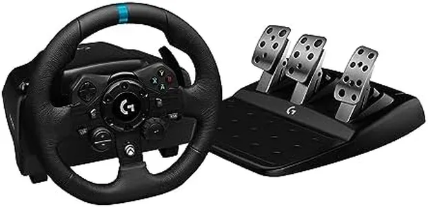 Logitech G923 Racing Wheel and Pedals for Xbox Series X|S, Xbox One and PC featuring TRUEFORCE up to 1000 Hz Force Feedback, Responsive Pedal, Dual Clutch Launch Control, and Genuine Leather Wheel Cover