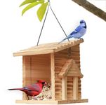 Premium Hanging Bird Feeder - Mealworms Feeder Squirrel Proof, Bluebird House Feeder with Clear Acrylic Window - Perfect Bird Feeders for Outdoors