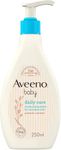 Aveeno Baby Daily Care Moisturising Lotion (1 x 250ml), Fast-Absorbing Face and Body Baby Lotion with Prebiotic Colloidal Oatmeal, Protects & Moisturises Skin For 24 Hours, For Sensitive Skin