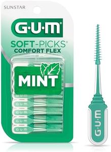 GUM Soft-Picks Comfort Flex, Easy to Use Dental Picks for Teeth Cleaning and Gum Health, Disposable Interdental Brushes with Convenient Carry Case, Dentist Recommended Dental Picks, Mint, 80ct