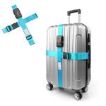 Luggage Straps for Suitcases - Luggage Straps TSA Approved, Nylon Suitcase Travel Belt‎ Buckle Included Tags identifier (Blue)
