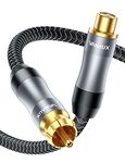 VANAUX Subwoofer Extension Cable, 3.2ft Male to Female Subwoofer Cable, RCA Digital Coaxial Audio Cable Gold-Plated with Braided Jacket for Home Theater, TV, Amplifier, Speaker(3.2ft/1m)