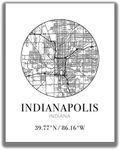 Indianapolis IN City Street Map Wal