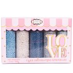 Confect Christmas Sprinkles | Sprinkles for Baking & Cake Decorative | Assorted pack of 5 colors of pearls I Snow White Silver Frost Blue Frozen Blue Baby Blue| Cookie sprinkles| Dessert Decorating