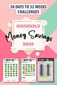 30 days to 52 weeks Challenges, Household Money savings Book: Money Saving Challenge Book For Housekeepers & Families, Daily & Weekly Cash Savings Tracker.