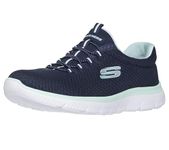Skechers Women's Summits Sneaker, Navy/Aqua, 10 Wide