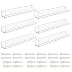 Belle Vous Acrylic Display Shelf Set (6 Pack) - Floating Bookshelf Set for Vinyl Record Storage - Invisible Picture Shelf Ledges for Bedroom, Bathroom or Living Room Wall Display