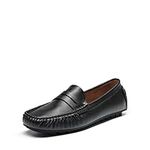 DREAM PAIRS Womens Loafers Leather Shoes Driving Work Office Nursing Comfort Slip On Shoes,SDLS2313W-E,Black,5 UK/38 (EUR)