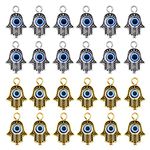 GraceAngie 40 Pieces Vintage Hamsa Hand Charms Hamsa Evil Eye Bead Pendant Fatima Symbol Hand Charms Pendant for Jewelry Making DIY Necklace Bracelet (Mix)