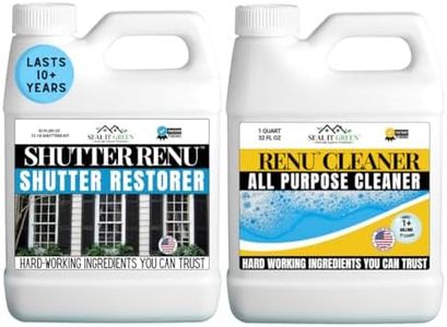 Shutter Renu Premium Restorer-Restores Original Color & Rejuvenates Faded Shutters, Patio Furniture, Garage/Front Doors & More | Eco-Friendly |Lasts 10 Yrs.| Includes Powerful Cleaner | Quart Kit