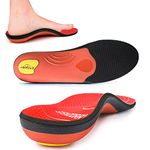 Orthotic Insoles Arch Support Full Length Inserts Metatarsal Pinnacle Plus for Flat Feet,Metatarsalgia, Plantar Fasciitis, Heel Pain, Big Toe, Pain Forefoot Pain(Size:UK-8,Length:10.63",Red)