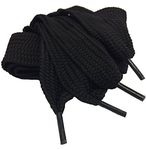 Big Laces Very Wide Flat Shoelaces - 20mm Wide x 130cm Long (Black)