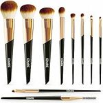 EDMIRE 10pcs Makeup Brushes including Foundation Brush, Eyeshadow and Eyebrow brushes. Essential Make up Brushes Set Gift for Women, Make up Brushes Perfect for Anniversary, Valentine or Birthday