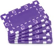 Brybelly 5 Rectangular Poker Chips - European Style Plaque (Purple)