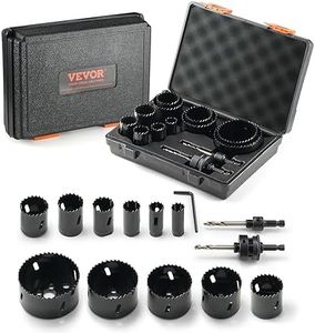 VEVOR Hole Saw Kit, 11 PCS Saw Blades, 2 Drill Bits, 1 Hex Wrench, Bi Metal M42 Hole Saw Set with Carrying Case, General Purpose Size from 3/4" to 3", Ideal for Wood Board, Iron and Plastic Plate