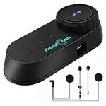 FreedConn T-comVB Motorcycle Helmet Headset, Waterproof Motorbike Intercom Communication System Bluetooth Headset with BT5.0 Music Sharing, 800m, GPS, FM Radio, MP3 (1 packs with Soft + Hard Mic)