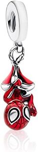 RMMY Charms Inverted Movie Hero 925 Sterling Silver Bead Pendant for Bracelet&Necklace,Birthday Mother's day Christmas Jewelry Gifts for Women Girl, Silver, Cubic Zirconia