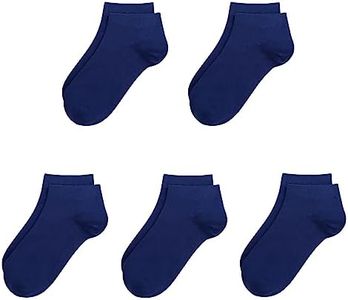 SERISIMPLE Viscose Bamboo School Socks Ankle Super Soft Kids Socks Stretch Cuffs Athletic Socks Odor Anti-odor 5 Pairs (Medium, Royal blue)