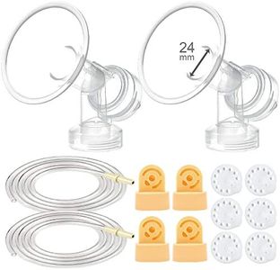 Maymom Breast Pump Kit Compatible with Medela Pump in Style Advanced Breast Pumps;2 Breastshields (one-piece, 24mm), 4 Valve, 6 Membrane, & 2 Pump-in-Style Tubing Can Replace Medela Pumpin Style Valve