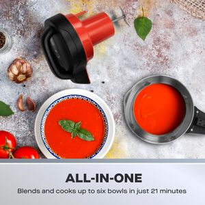 Daewoo 2-in-1 Soup Maker and Blender – Stainless Steel, 1.6L