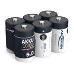 ANSMANN D Size Batteries [Pack of 6] Long lasting Precharged Rechargeable D Type 10000 mAh NiMH MaxE Pro Battery For Digital Cameras, Flashguns, Toys, Audio Devices and Radio Controls