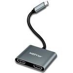 XiBYer 2in1 HDMI Dual Monitors Adapter USB C Splitter 2 Monitors Extended Display