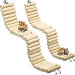 Wooden Pet Ladder Bridge 2 Pieces Soft Animal Bridge Toy Bendable Cage Habitat Toy for Hamster Mouse Chipmunk and Other Small Animals