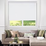 Blackout Blinds for Windows Cordless Roller Window Blinds with Thermal Insulated and Anti-uv 100% Black Out Roller Shades for Home Indoor Windows Living Room, Easy to Install 82" W x 56" H White