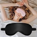 Silk Sleep Mask 2 Pack Eye Covers for Sleeping Satin Face Mask Blackout Dry Eye Mask Masque Sommeil Blindfold Sleep Couver Yeux Pour Dormir Sleep Night Masks for Men & Women