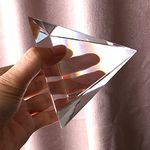 H&D HYALINE & DORA 2.4 inch Clear Crystal Pyramid Prism,Glass Table Paperweight with Gift Box,Lens for Light Spectrum Rainbows