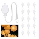 15 Pack Mini LED Lantern Lights, Battery Operated, Warm White, Miniature Led Lights for Paper Lantern Balloons, LED Balloon Lights, Decoration for Birthday, Halloween, Christmas, Party, Wedding