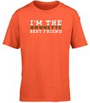 Hippowarehouse I'm The Brunette Best Friend Kids Children's Short Sleeve t-Shirt Orange