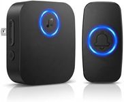 ELKRTG Wireless Doorbell, Waterproof Door Bell with 8 Colorful Breathing Light, 60 Chimes, 2 Mute Modes, 5 Volume Levels, Loud Doorbells Wireless for Kids Room Home Classroom Apartment Office