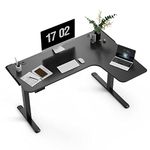 EE EUREKA ERGONOMIC Standing Desk, Electric Height Adjustable L Shaped Corner Desk Home Office Standing Computer Desk Modern Workstation Writing Desk Table With Free Large Mouse Pad, 61" Black