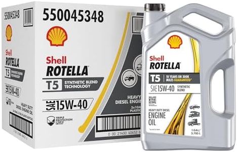 Shell Rotella T5 Synthetic Blend 15W-40 Motor Oil, 1 Gallon (3 Pack)