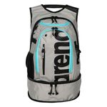 ARENA Unisex Adult Fastpack 3.0 Swimming Athlete Sports Backpack Training Gear Gym Bag for Men and Women, 40 Liters, Ice Gray/Sky Blue