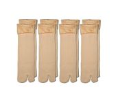 Hivata Socks Perfect Outlet Winter Woolen Fleece Fur | Ankle Length Thermal Thumb Socks, 100% Warm Super Hot for Women | Velvet Pile Lined Socks For Women & Girls Free Size (Pack of 4) in Skin Color