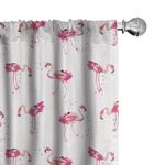 Ambesonne Flamingo Curtains, Repetitive Pattern of Hand Painted Tropic Birds and Spots, Window Treatments 2 Panel Set for Living Room Bedroom, Pair of - 28" x 63", Pink Blush