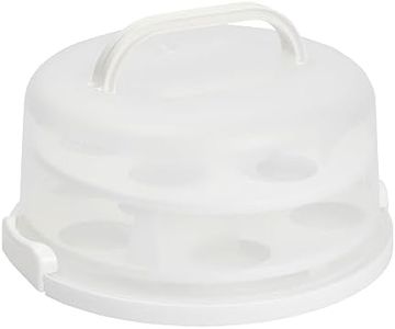 Juvale 2-In-1 Round Cake Carrier with Lid and Handle for 10-Inch Cakes, 2 Pies, 14 Cupcakes (12 x 5.9 In)