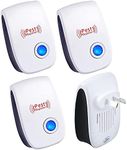 4 Packs Electronic Ultrasonic Pest Repeller, Electrical Ultrasonic Repellent, Pest Control for Mosquito Mouse Rats Spider Ant Cockroaches Bug Insects, Indoor Household Use