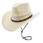 Stetson Santa Fe Straw Hat, NATURAL, Size MEDIUM (22"-22 1/2")