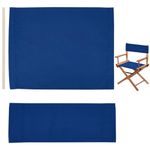 GORGECRAFT 1 Set Replacement Seat Cover for Directors Chair Marine Blue Directors Chair Cloth Cover Canvas Seat and Back Kit with Wood Stick for Folding Casual Seat Makeup Chair Home Garden Outdoors