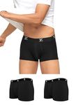 XYXX Men's Underwear Ace IntelliSoft Antimicrobial Micro Modal Trunk Pack of 3 (Black;Black;Black; L)