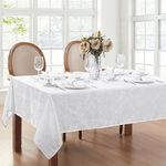 Elrene Home Fashions Caiden Elegance Damask Tablecloth, 60" x 144", White