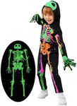 Kids Halloween Skeleton Costumes Toddler Boys Girls Glow in the Dark Costume Scary Skull Jumpsuits Outfit