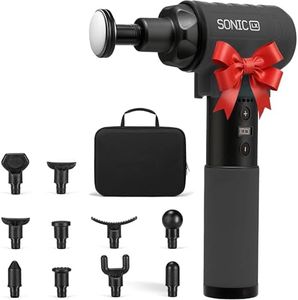 LifePro Sonic LX Professional Massage Gun, Massager Gun Percussion Massage Gun with Heat-9 Speeds+10 Attachment Massagers for Neck and Back -Massage Gun Deep Tissue Muscle Massage Gun for Athletes